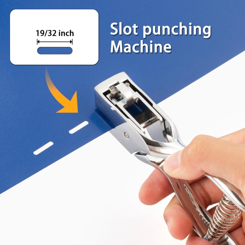 IMLIKE Badge Hole Punch for ID Cards:All Metal Handheld Slot Hole Punch,No Burrs,One Slot Badge Hole Puncher for ID Card,Badge PVC and Blinds Hole, 15mm x 3mm Hole - Image 3